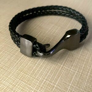 New braided gun metal clasp bracelet